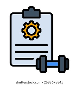Training Program Icon Lineal Color Style Vector Illustration
