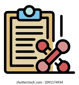 Training program icon. Outline training program vector icon color flat isolated