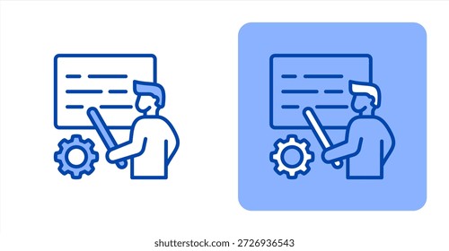 Línea de colorIlustración de color de dos tonos e icono de fondo contrastante