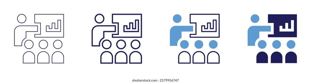 Training resource icon in 4 different styles. Thin Line, Line, Bold Line, Duotone. Duotone style. Editable stroke.