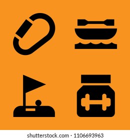 training, rowing, canoeing and hook icons set. Vector illustration for web and design