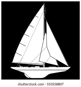 Training sailing yacht
Image of small vessel with a sail using wind to move.