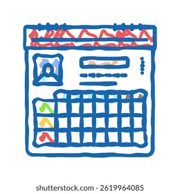 training schedule motivation doodle icon sketch vector. training schedule motivation sign. isolated symbol illustration