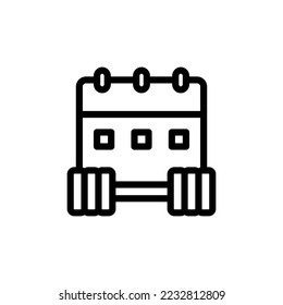 Training Schedule outline icon. Health schedule symbol.Training schedule icon design suitable for your website, mobile app and freelancer. Isolated icon illustration