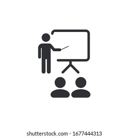 Training seminar icon. Seminar and conference vector. Lecture icon vector icon sign symbol.