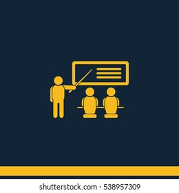 Training seminar icon. Office discussion vector illustration.
