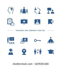 CONJUNTO DE ICONOS SEMINARIOS Y DE FORMACIÓN