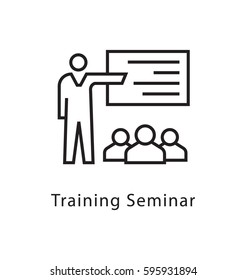 Training Seminar Vector Line Icon 
