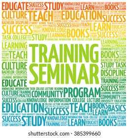 Training Seminar word cloud, education concept background