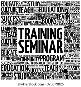Training Seminar word cloud, education concept background