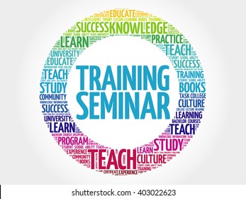 Training Seminar word cloud, education concept