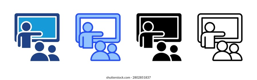 Training Session icon set multiple style collection