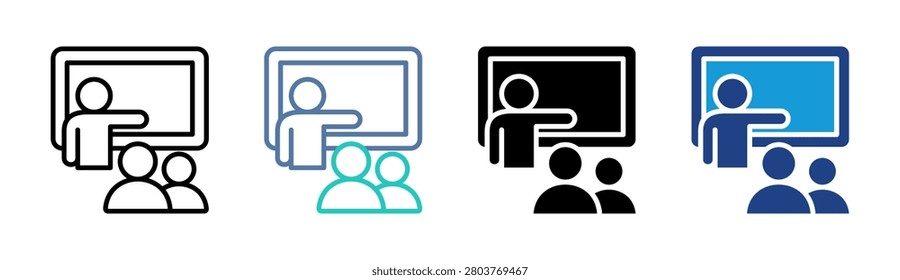 Training Session icon set multiple style collection