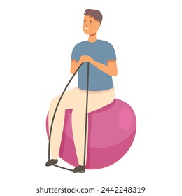 Training session man icon cartoon vector. Fitness ball care. Massage help