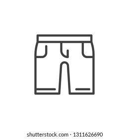 Training shorts line icon. linear style sign for mobile concept and web design. Men pants outline vector icon. Symbol, logo illustration. Pixel perfect vector graphics