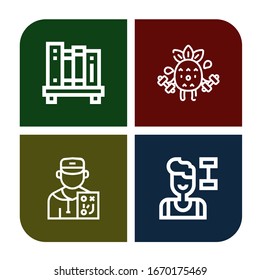 training simple icons set. Contains such icons as Bookshelf, Exercise, Coach, Fitness, can be used for web, mobile and logo