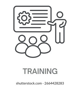 Entrenamiento Diseño de estilo simple Ilustración de símbolo de contorno