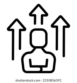 Training skill up icon outline vector. Goal level. Career personal
