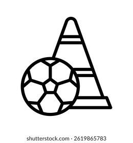 Training Soccer Line Vector Illustration Isolated On White Background.