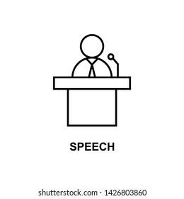 training speech icon. Element of conference with description icon for mobile concept and web apps. Outline training speech icon can be used for web and mobile