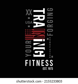 Training sport design typography, designs for t-shirts, wall murals, stickers ready to print, vector illustration 