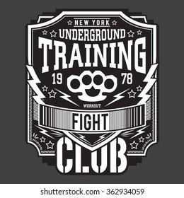 Training sport fighter typography, t-shirt graphics, vectors