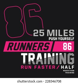 Training sport typography, t-shirt graphics, vector