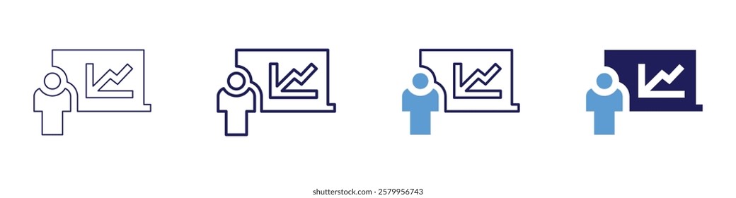 Training strategy icon in 4 different styles. Thin Line, Line, Bold Line, Duotone. Duotone style. Editable stroke.