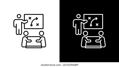 Estrategia de entrenamiento Diseño de conjunto de iconos blancos