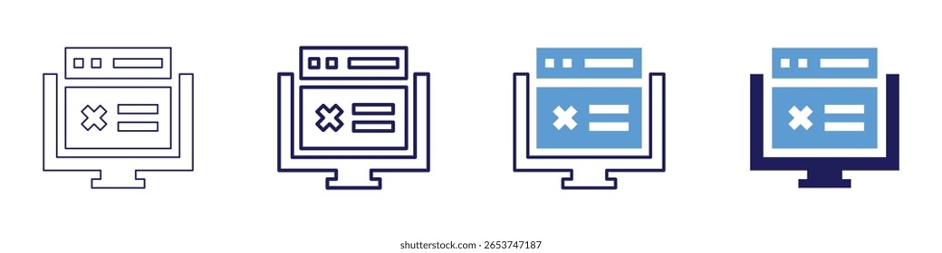 Training survey icon in 4 different styles. Thin Line, Line, Bold Line, Duotone. Duotone style. Editable stroke.