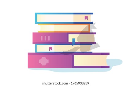 Training system background. Modern illustration slider site page. Books for online education concept. School textbooks for education web banner. Vector image of a stack of books design.