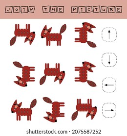 training task of matching foxes with direction up, down, left and right.