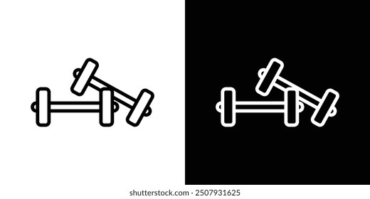 Training thin line vector icon set.