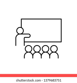 Training vector icon, conference symbol. Simple, flat design for web or mobile app