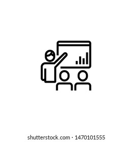 Training vector icon. Presentation icon. Elements of Business illustration icon. Sign and symbol can be used for web, logo, mobile app, UI, UX