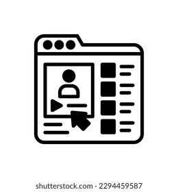 Icono de vídeo de entrenamiento en vector. Ilustración