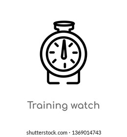 training watch vector line icon. Simple element illustration. training watch outline icon from gym and fitness concept. Can be used for web and mobile