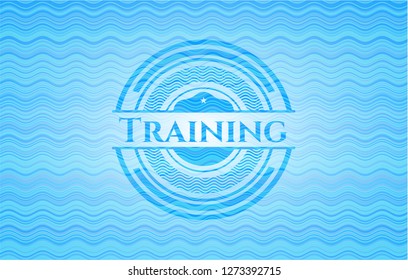 Training water wave concept style emblem.