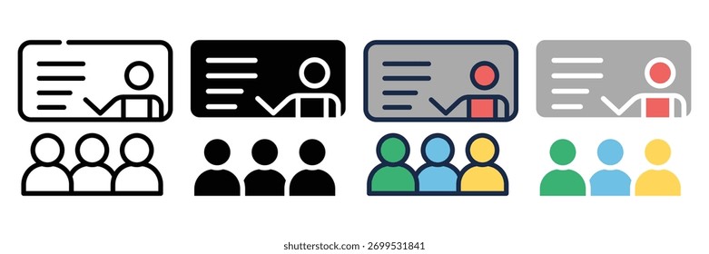 training web icon multiple style collection