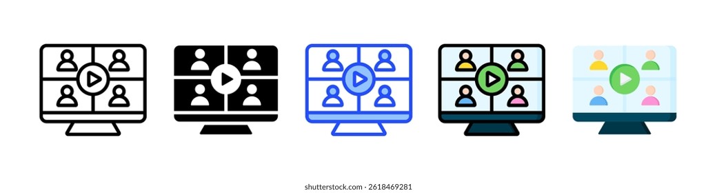 Training Webinar Icon Collection With Multiple Styles