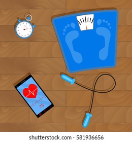 Training for Weight Loss. Work on training. Vector illustration