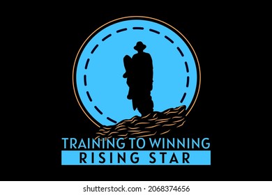 training to winning silhouette retro t shirt design
