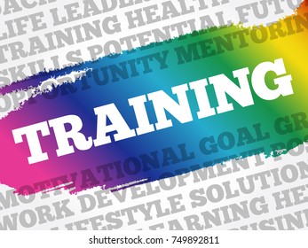 TRAINING word cloud collage, business concept background