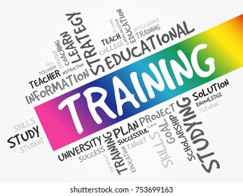 TRAINING word cloud collage, education concept background