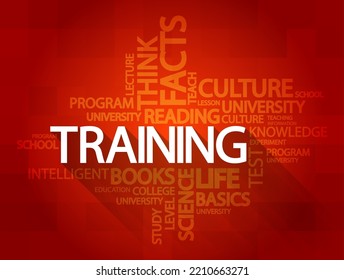 Training Word Cloud Concept With Great Terms Such As Classroom, Education, Trade, Vocational, Knowledge, Required, Presentation Background