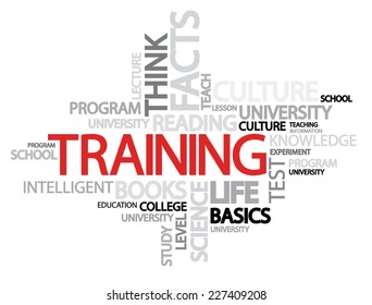 Training Word Cloud Concept with great terms such as classroom, education, trade, vocational, knowledge, required, test