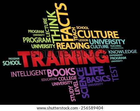 Training Word Cloud, education concept