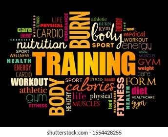 Training Word Cloud Fitness Sport Health Stock Vector (Royalty Free ...