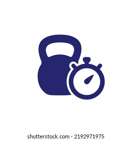 training, workout time icon with a kettlebell