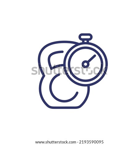 training or workout time line icon on white